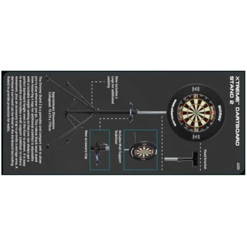 Billaresbalsalobre Soporte Diana Winmau Xtreme Darboard Stand 2(No incluye diana ni surround) 4020 - Imagen 3