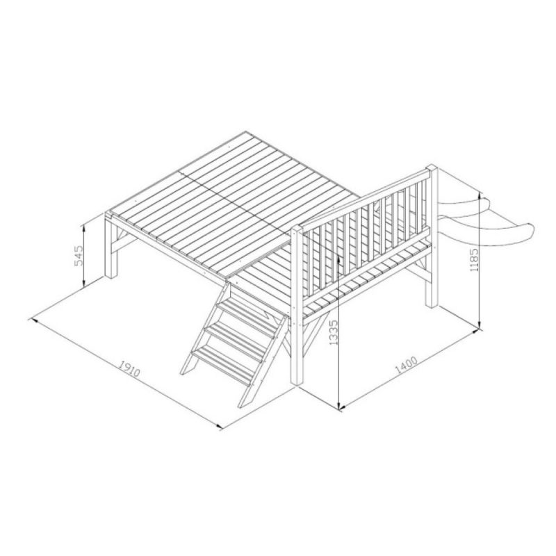 Billaresbalsalobre Casita infantil de madera MASGAMES Flam elevada MA800595 - Imagen 4