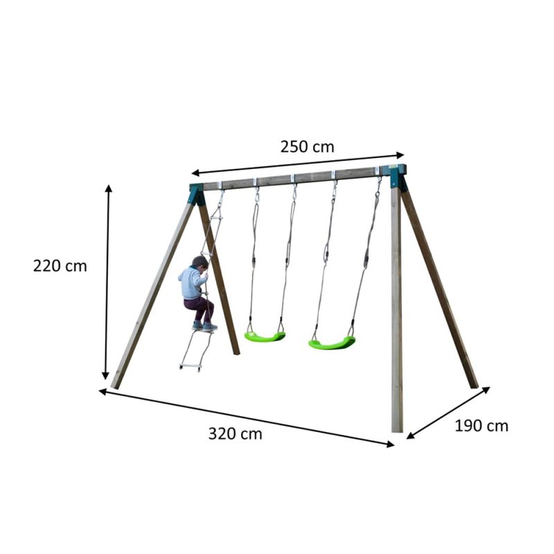 Billaresbalsalobre Columpio De Madera Cuadrada Masgames Yua MA700057 - Imagen 3