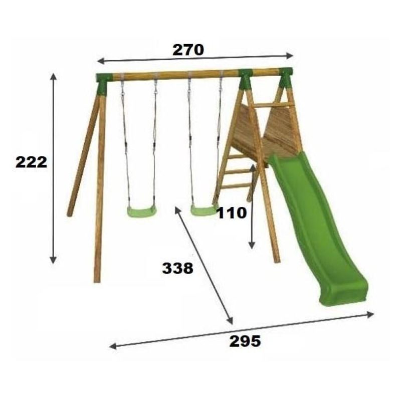 Billaresbalsalobre Parque infantil Masgames Mauna Loa con balancín MA700024 - Imagen 3