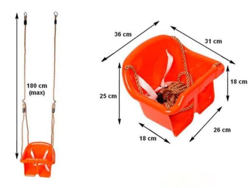 Billaresbalsalobre Asiento de bebé rojo para columpio MA400929 - Imagen 2