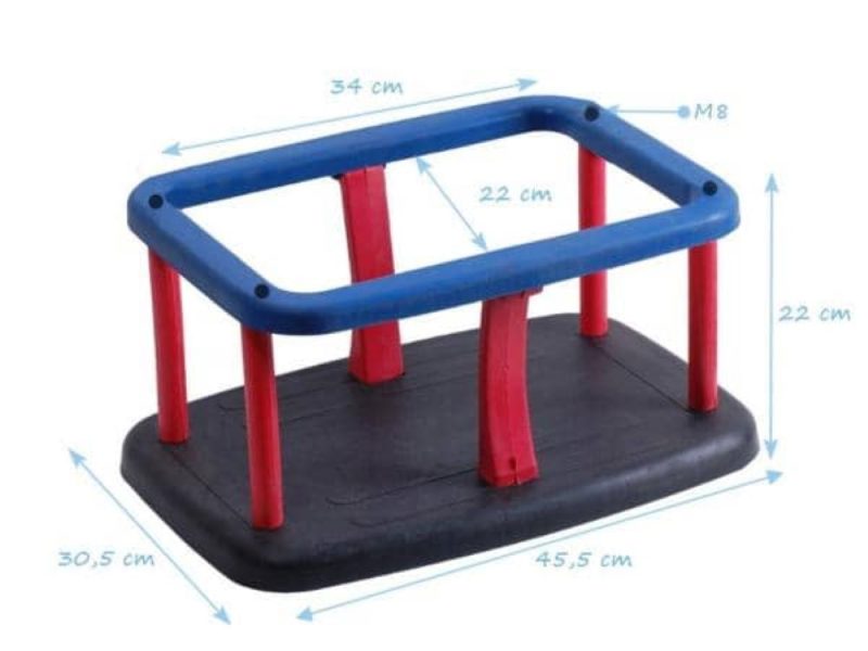 Billaresbalsalobre Asiento de bebé de caucho con cadenas Masgames Inox MA512450 - Imagen 2