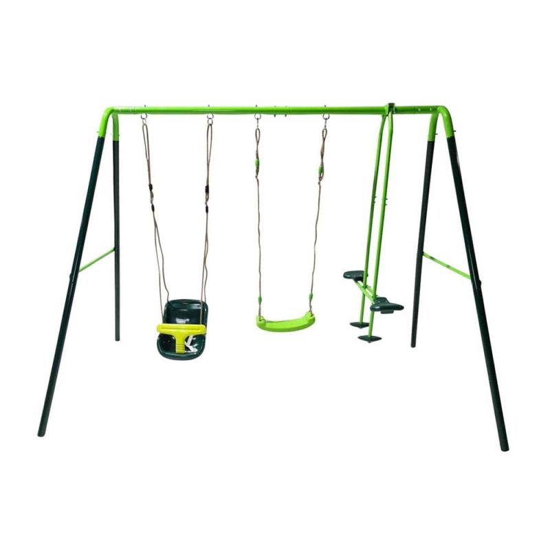 Billaresbalsalobre Columpio metálico triple Masgames Gingo + asiento bebé MA400203B - Imagen 2