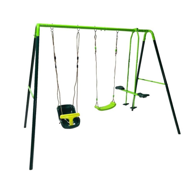 Billaresbalsalobre Columpio metálico triple Masgames Gingo + asiento bebé MA400203B - Imagen 3