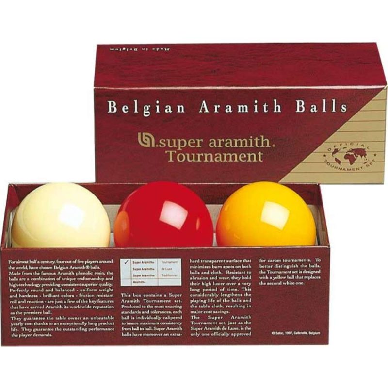 Billaresbalsalobre Juego Bolas Billar Carambola Carom Super Aramith Tournament de Luxe Caja Roja 61.5                                            2270.100