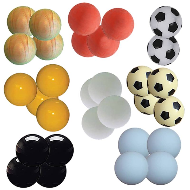 Billaresbalsalobre Pack Bolas Futbolin Total Pro, Incluye 30 Bolas variadas en pesos,formas,colores para futbolin