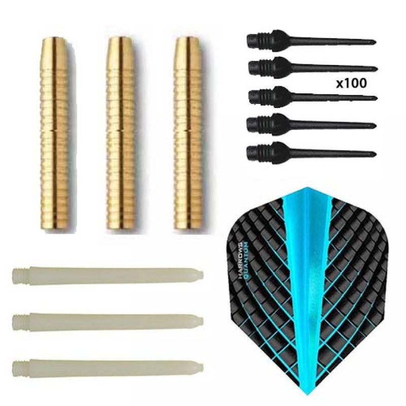 Billaresbalsalobre Pack Juego Dardos Eco Brass 2ba Aqua + 100 puntas