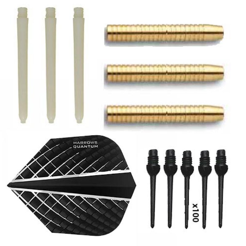 Billaresbalsalobre Pack Juego Dardos Eco Brass 2ba Black + 100 puntas - Imagen 2