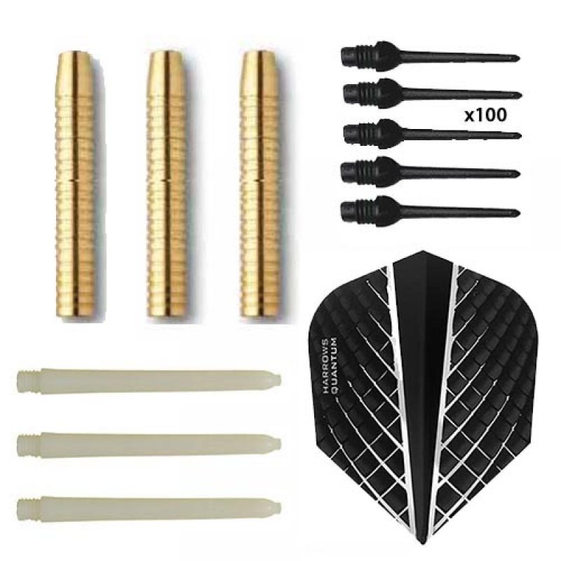 Billaresbalsalobre Pack Juego Dardos Eco Brass 2ba Black + 100 puntas