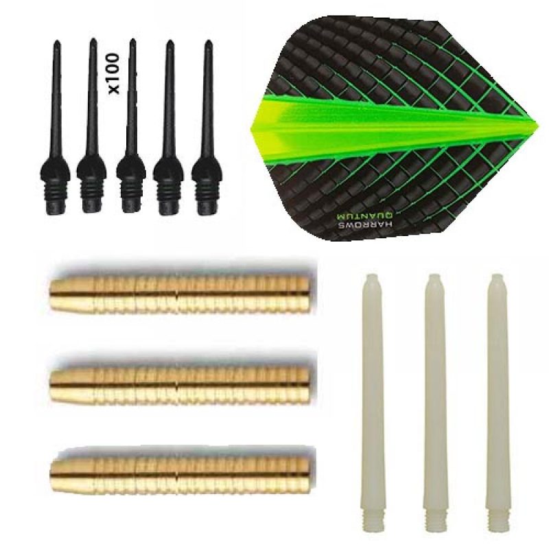 Billaresbalsalobre Pack Juego Dardos Eco Brass 2ba Green + 100 puntas - Imagen 3