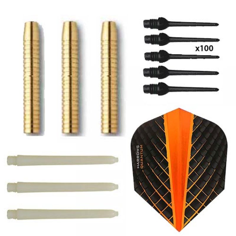 Billaresbalsalobre Pack Juego Dardos Eco Brass 2ba Orange+ 100 puntas