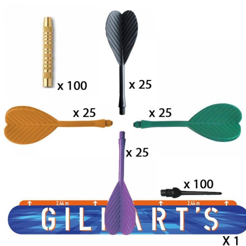 Billaresbalsalobre Pack Premium 100 dardos pro flights + linea de tiro