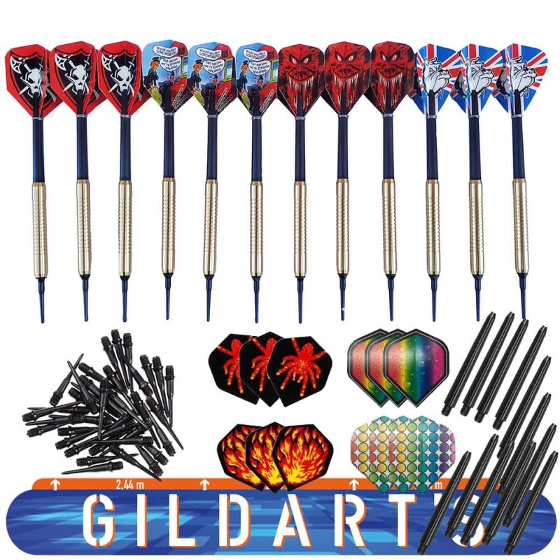 Billaresbalsalobre Pack Dardos Punta Plástico Incluye 12 Dardos + 200 puntas + linea de tiro