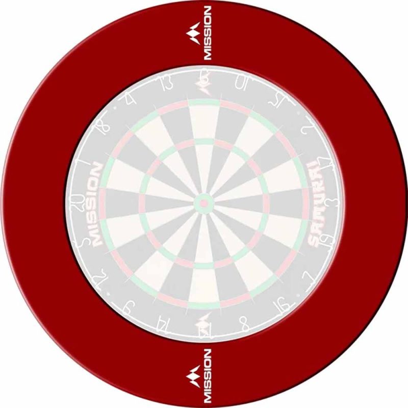 Billaresbalsalobre Dartboard Surrounds Logo Mission Darts Rojo SU052 - Imagen 2