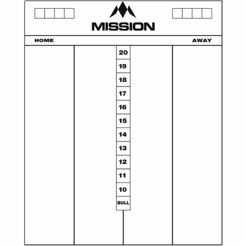 Billaresbalsalobre Pizarra Mission Darts Whiteboard Cricket Blanca MB07