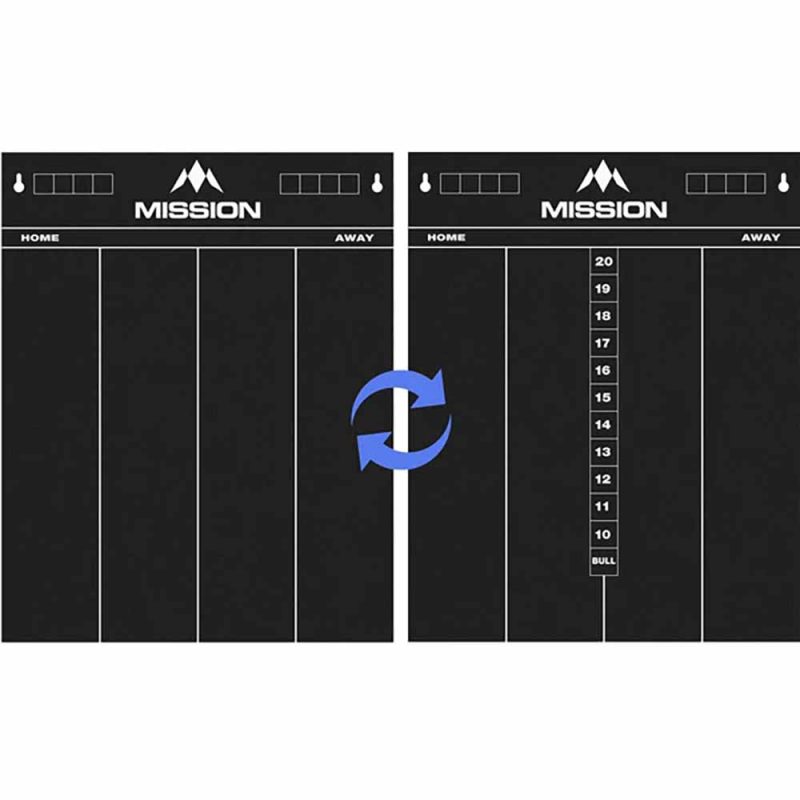 Billaresbalsalobre Pizarra Mission Darts 2 Caras 501 + Cricket Negra MB01