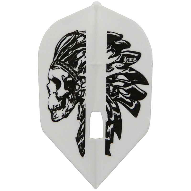 Billaresbalsalobre Plumas para Dardos Champagne L-Style Shape Jonny v.1 Blanco/Negro