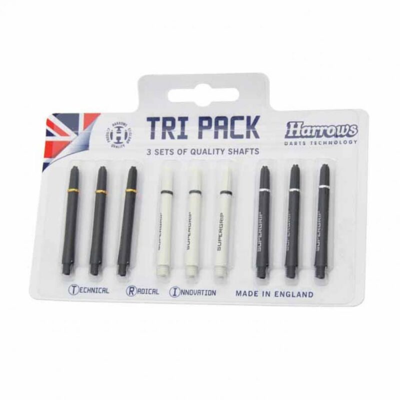 Billaresbalsalobre Cañas Tri Pack Harrows Darts Supergrip Pro Shaft Medium White/Black