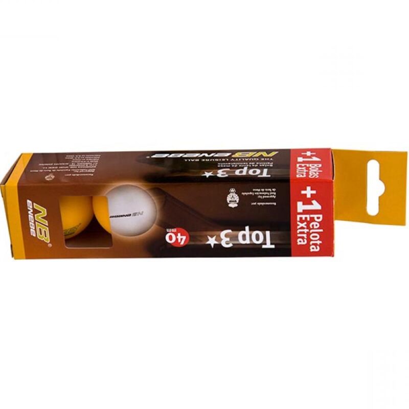 Billaresbalsalobre Caja 3+1 Pelotas Ping Pong Enebe Top 3 Naranjas 845498 - Imagen 2