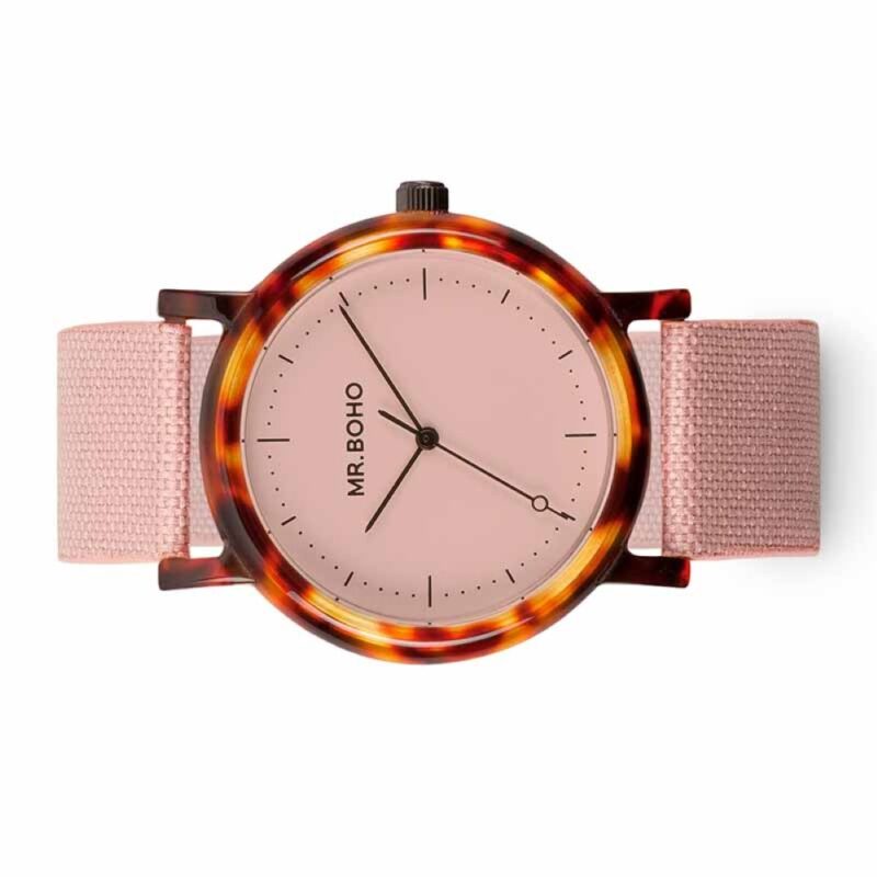 Billaresbalsalobre Reloj  Mr. Boho 55-AC2 Flamingo Walnut Acetate Esf 36mm 00728661 - Imagen 3