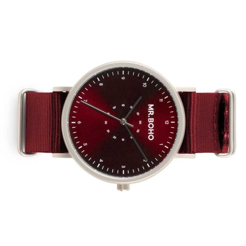 Billaresbalsalobre Reloj Mr. Boho 62-IP11 Iron Burgundy Casual Metallic 40mm 00728662 - Imagen 2