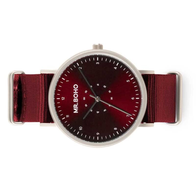 Billaresbalsalobre Reloj Mr. Boho 62-IP11 Iron Burgundy Casual Metallic 40mm 00728662 - Imagen 3