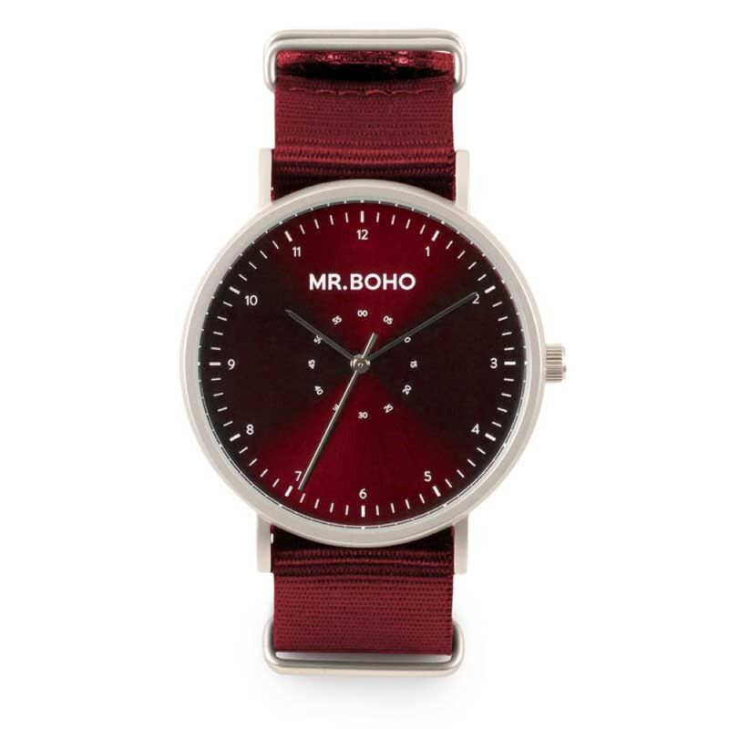 Billaresbalsalobre Reloj Mr. Boho 62-IP11 Iron Burgundy Casual Metallic 40mm 00728662
