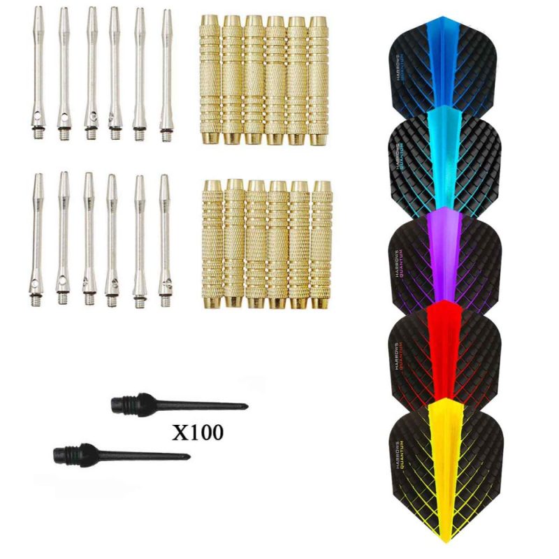 Billaresbalsalobre Pack de 12 dardos  + 100 puntas + 15 Aletas Harrows