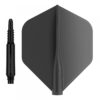 Billaresbalsalobre Pack Shaft 8 Flights Fixed 19.0mm+ Flights Standard Black Set 3+3 Unid.