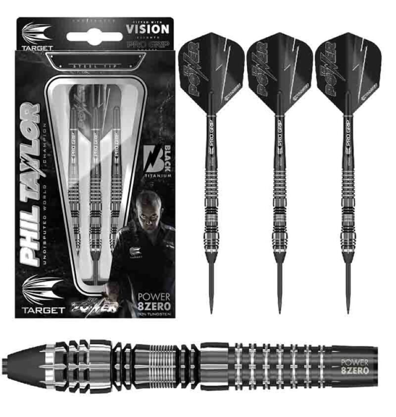 Billaresbalsalobre Dardos Target Darts Power Phil Taylor Power 8Zero 4 Black 21gr 80% 190003 - Imagen 5