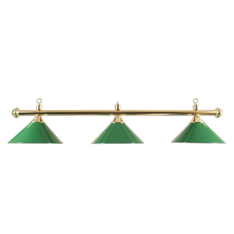 Billaresbalsalobre Lámpara Billar 3 Tulipas Laton Verde + 3 Bobillas Led Blanco - Imagen 2