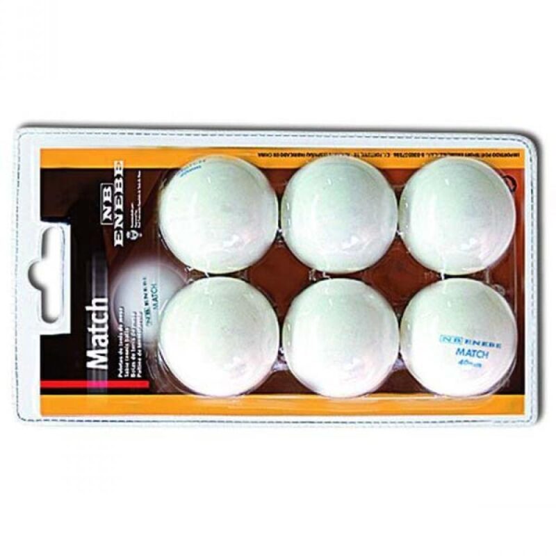 Billaresbalsalobre Blister 6 Pelotas Ping Pong Enebe Match Blancas 845505 - Imagen 3