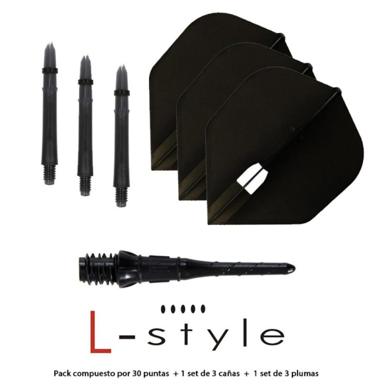 Billaresbalsalobre Pack L-Style Top Punta Premium 2ba + Laro 190 + L-Flight  Standard Negro