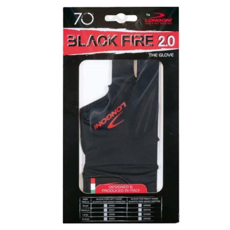 Billaresbalsalobre Guante Billar Longoni Black Fire 2.0 S Diestro 12156 - Imagen 3