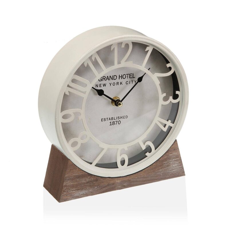 Billaresbalsalobre Reloj mesa metal blanco 20 cm 21110265