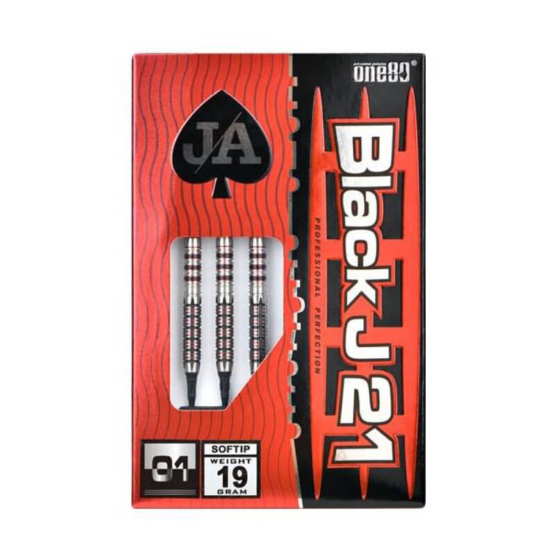 Billaresbalsalobre Dardos One80 Black J 21 01 Soft Tip 90% 19gr 7783. - Imagen 3
