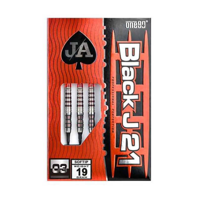 Billaresbalsalobre Dardos One80 Black J 21 03 Soft Tip 90% 19gr 7791 - Imagen 3