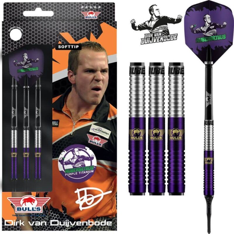 Billaresbalsalobre Dardos Bulls Darts Dirk van Duijvenbode Aubergenius 90% 20g   24220 - Imagen 3