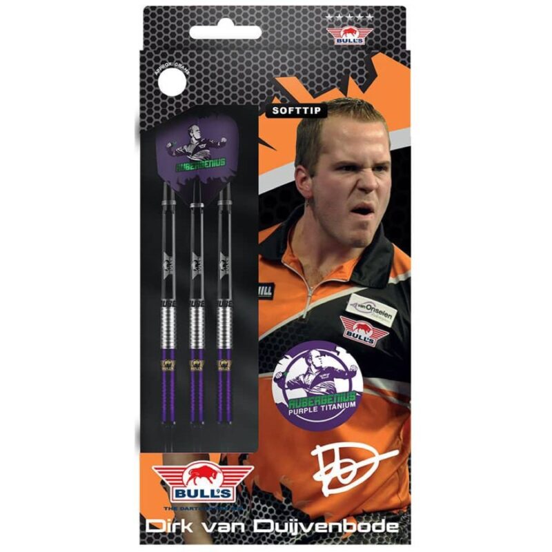 Billaresbalsalobre Dardos Bulls Darts Dirk van Duijvenbode Aubergenius 90% 20g   24220 - Imagen 5