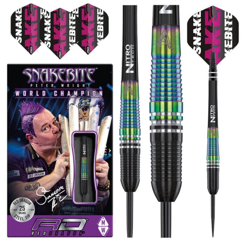 Billaresbalsalobre Dardos Red Dragon Peter Wright Snakebite World Champion Torpedo 90% 25gr RDD2245 - Imagen 2