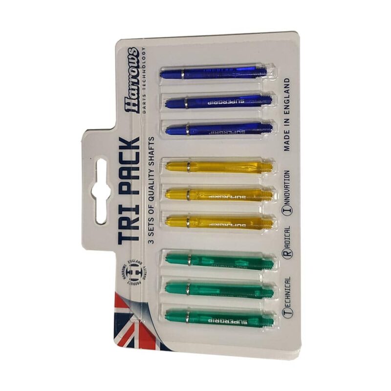 Billaresbalsalobre Cañas Tri Pack Harrows Darts Supergrip Pro Shaft Medium Colours 2  TPS0002 - Imagen 3