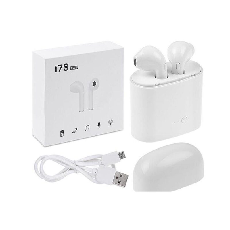 Billaresbalsalobre Auriculares inalámbricos i7s blanco, para todos los teléfonos inteligentes
