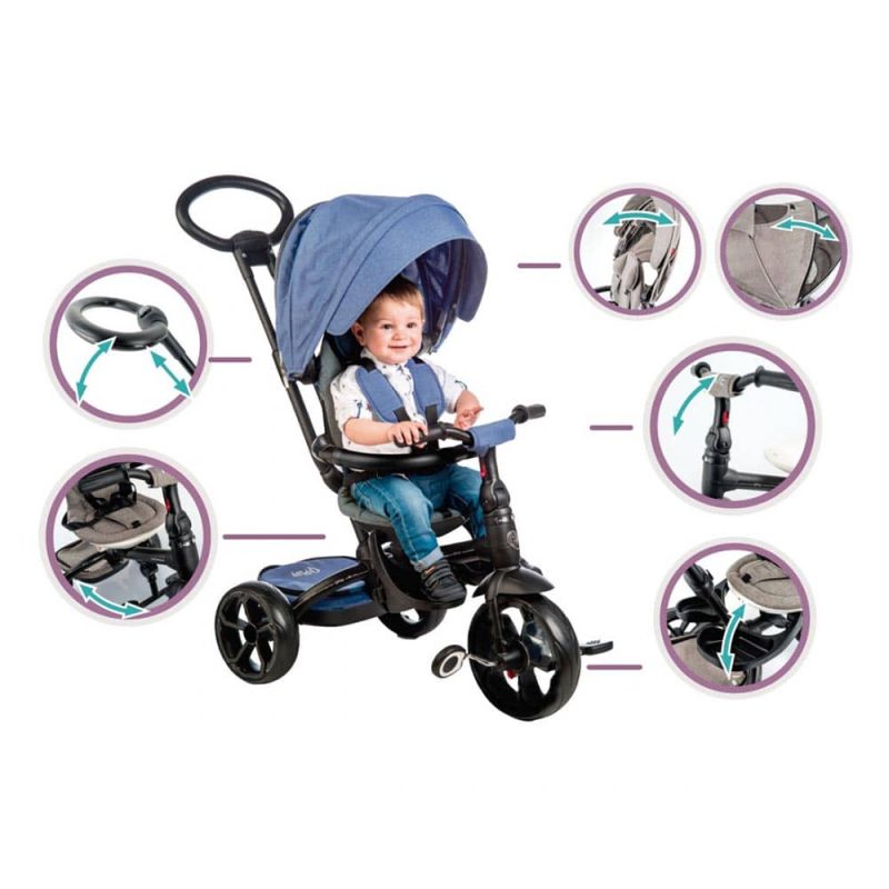 Billaresbalsalobre Triciclo Evolutivo Qplay Prime 4x1 Negro 580 - Imagen 4