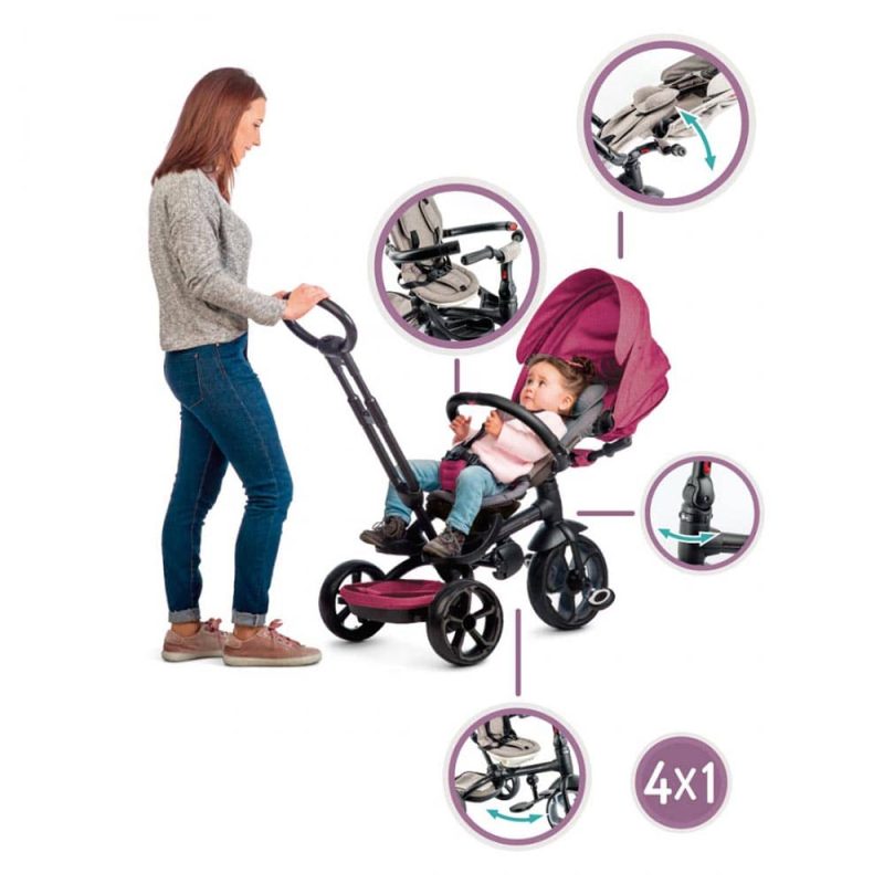 Billaresbalsalobre Triciclo Evolutivo Qplay Prime 4x1 Negro 580 - Imagen 5