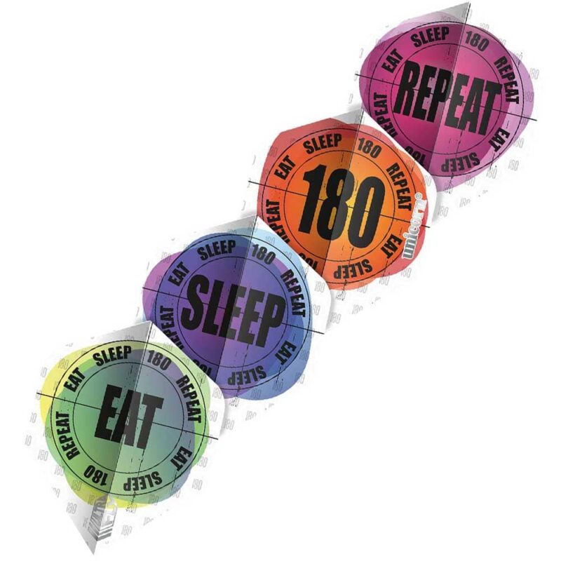 Billaresbalsalobre Plumas Unicorn Darts Ultrafly 100 Eat Sleep 180 Repeat Std  69020 - Imagen 2