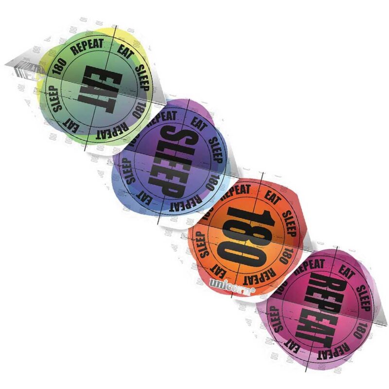 Billaresbalsalobre Plumas Unicorn Darts Ultrafly 100 Eat Sleep 180 Repeat Std  69020 - Imagen 3