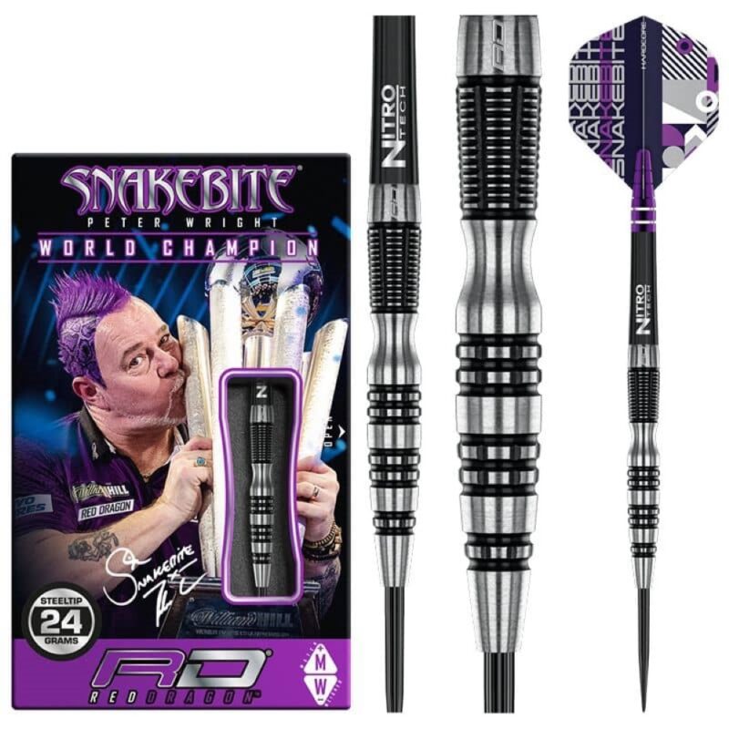 Billaresbalsalobre Dardos Red Dragon Peter Wright Snakebite Black Racer 90% 24gr RDD2382 - Imagen 4