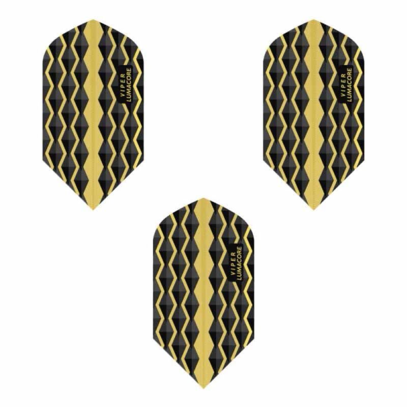Billaresbalsalobre Pluma Dardos Viper Flights Lumacore Slim Yellow Black 30-6250 - Imagen 2