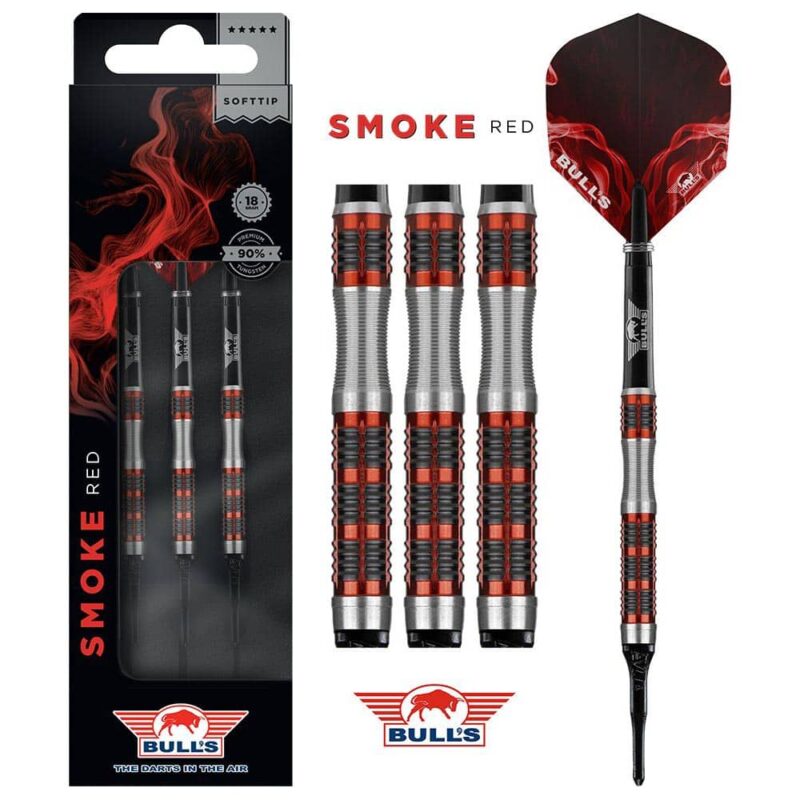Billaresbalsalobre Dardos Bulls Darts Smoke Red B 90% 18gr  25718 - Imagen 3