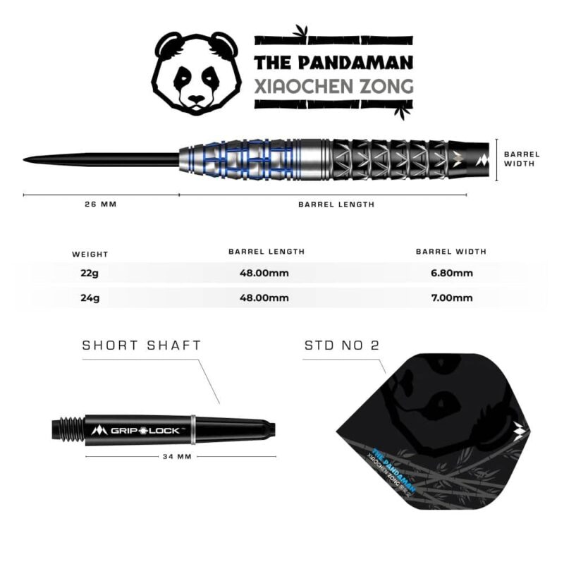 Billaresbalsalobre Dardos Mission Xiaochen Zong The Pandaman 95% 22gr D0870 - Imagen 6